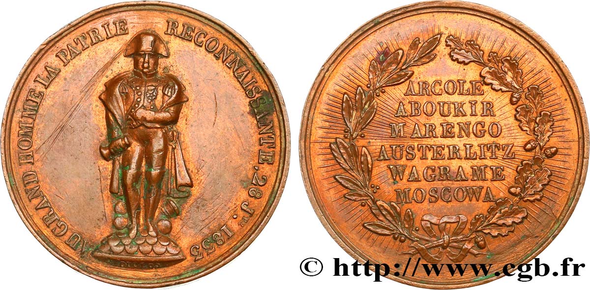 LUIS FELIPE I Médaille, Rétablissement de la statue de Napoléon Ier MBC