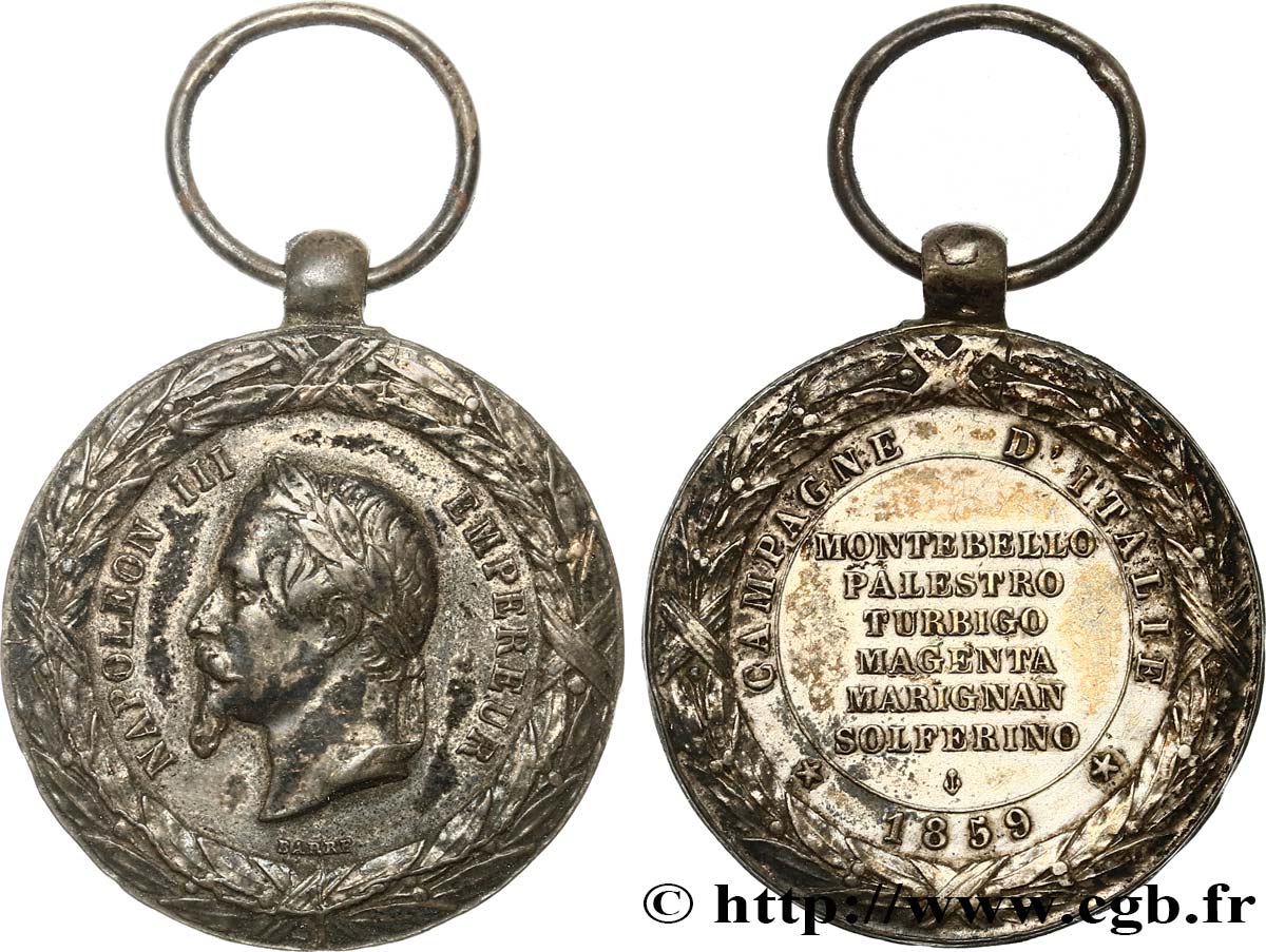 ZWEITES KAISERREICH Médaille de la campagne d’Italie fSS/SS