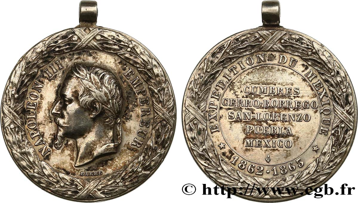 ZWEITES KAISERREICH Médaille de l’expédition du Mexique SS