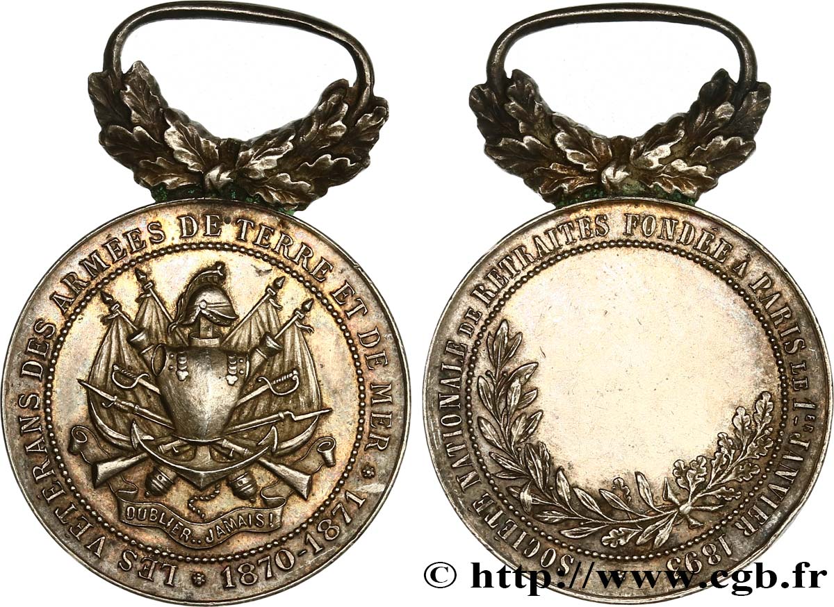 ASSURANCES Médaille, Les vétérans des Armées de terre et de mer TTB