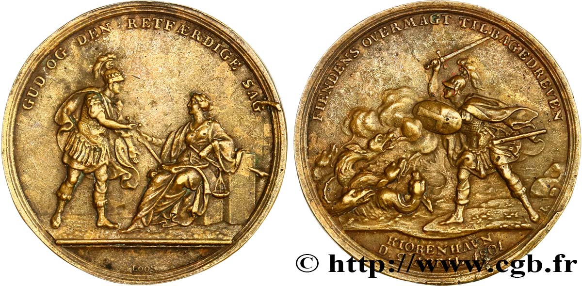 DENMARK Médaille, Victoire de la bataille de Copenhague XF