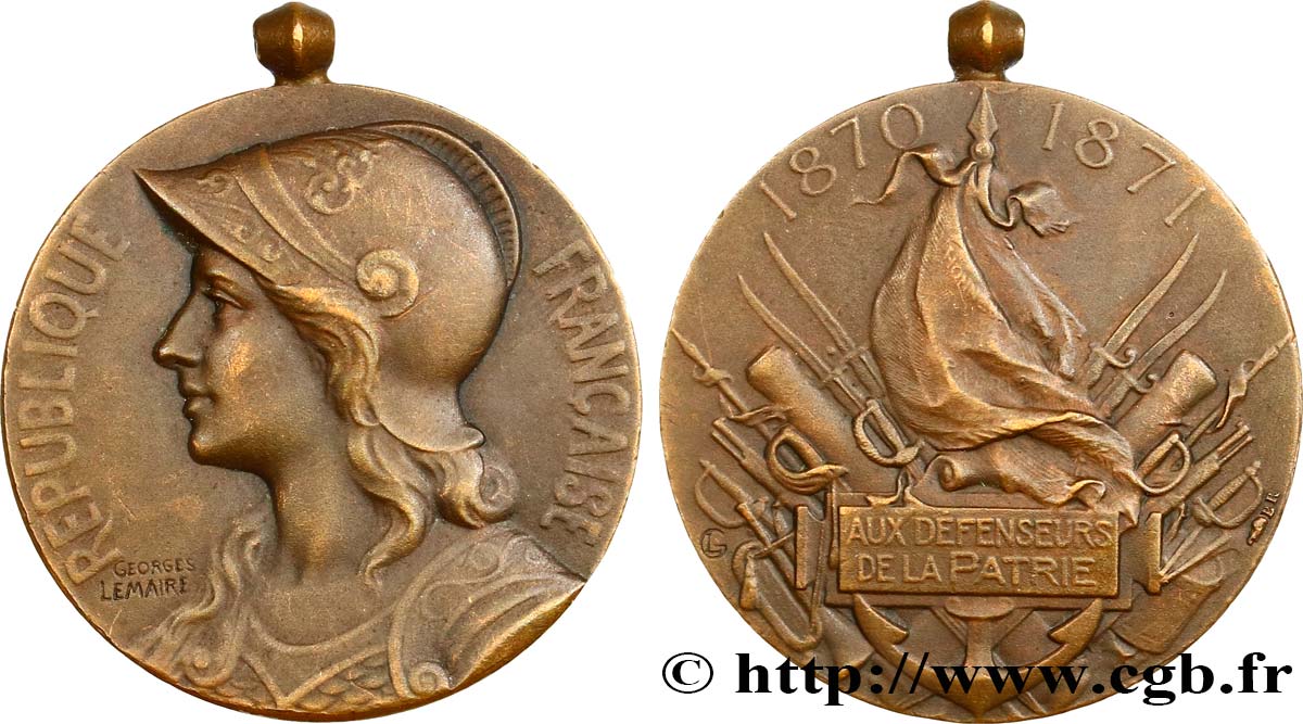 GUERRE DE 1870-1871 Médaille, Aux défenseurs de la Patrie BB