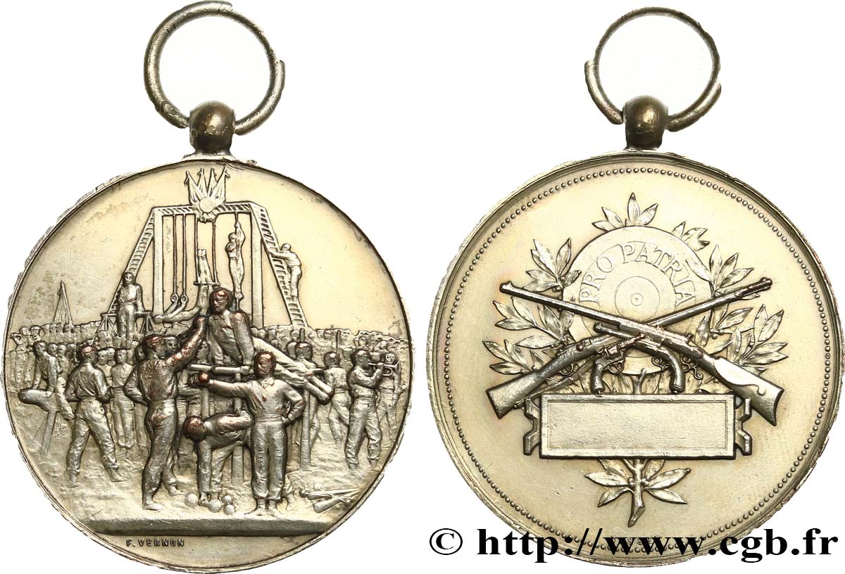 SHOOTING AND ARQUEBUSE Médaille PRO PATRIA, récompense VF