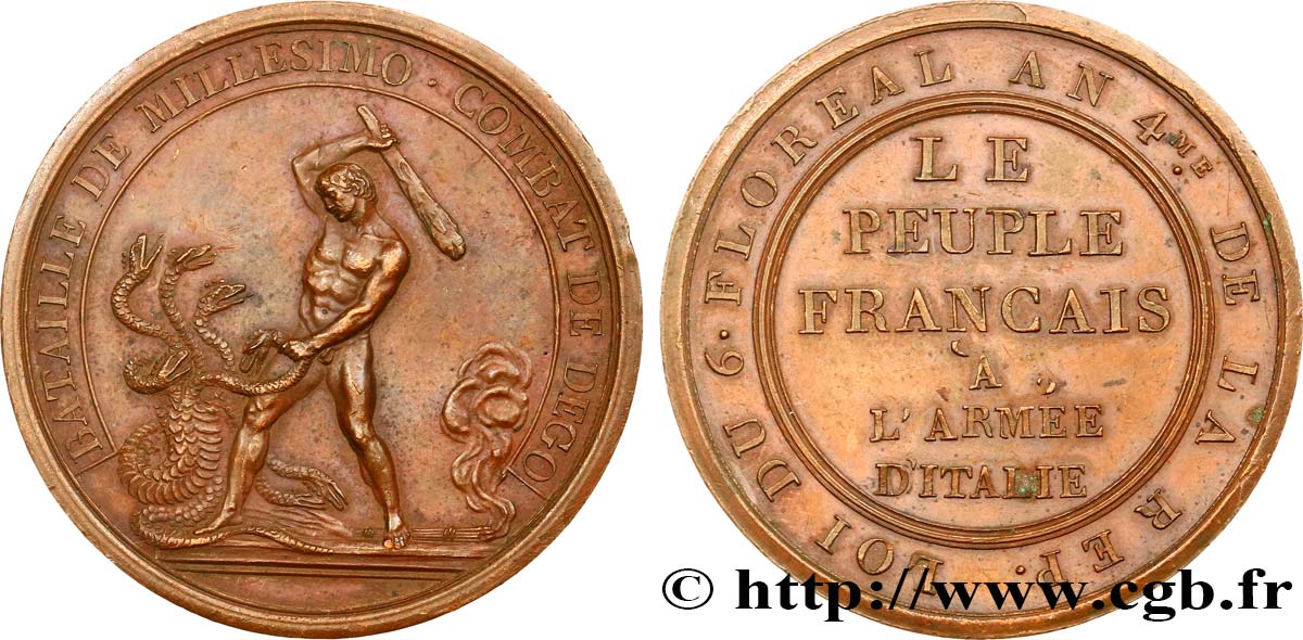 DIRECTOIRE Médaille, Bataille de Millesimo AU