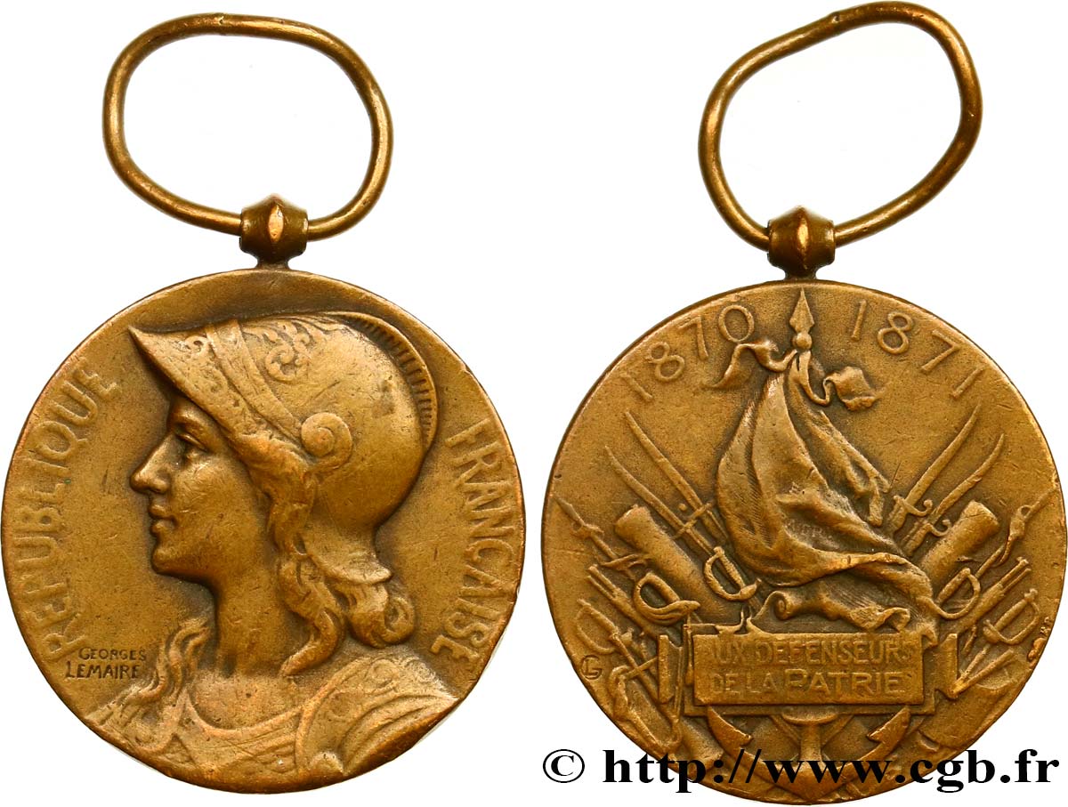 GUERRE DE 1870-1871 Médaille, Aux défenseurs de la Patrie fSS