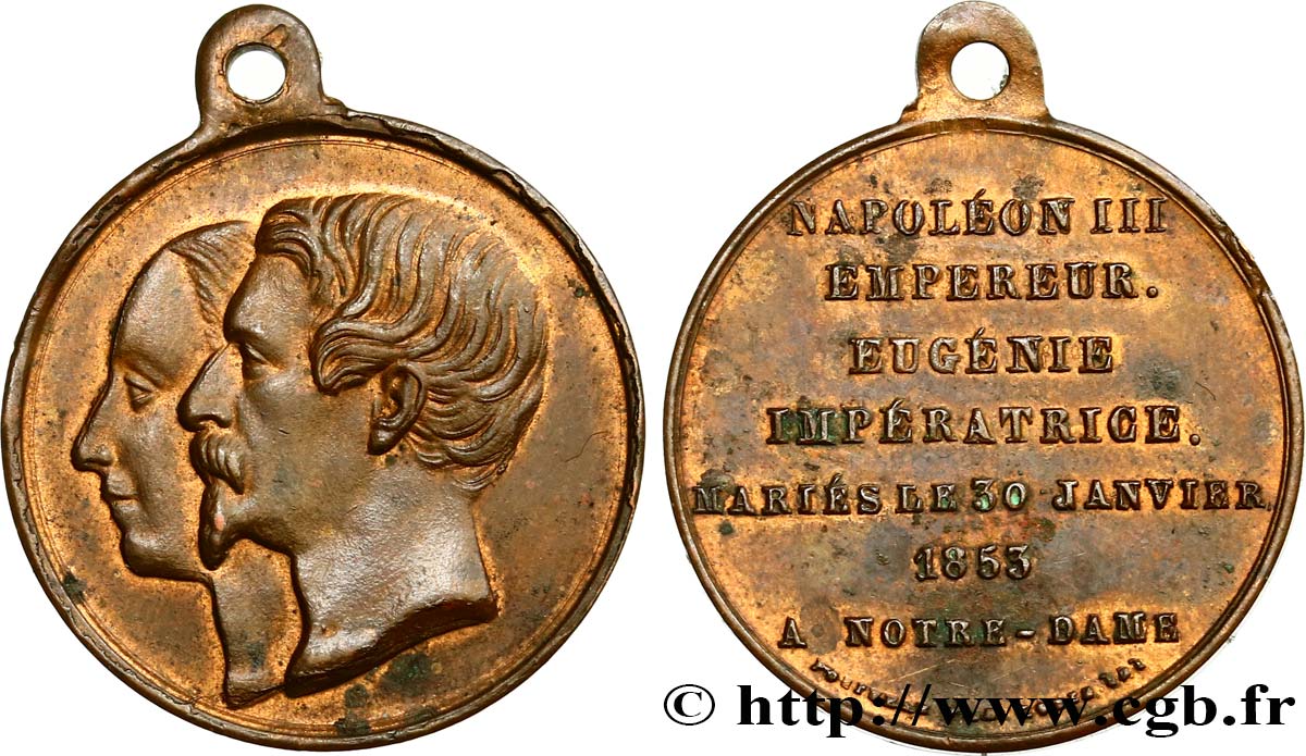 AMOUR ET MARIAGE Médaillette, Mariage de Napoléon III et d’Eugénie VZ