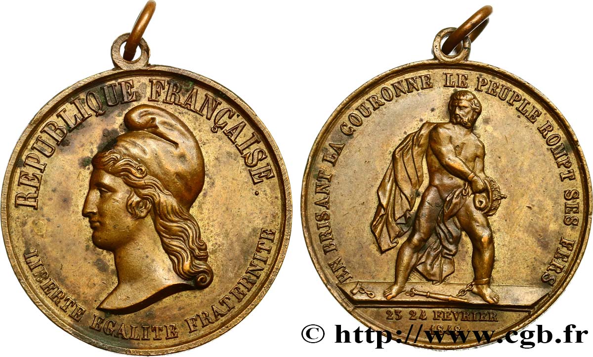 DEUXIÈME RÉPUBLIQUE Médaille, Journées de février XF
