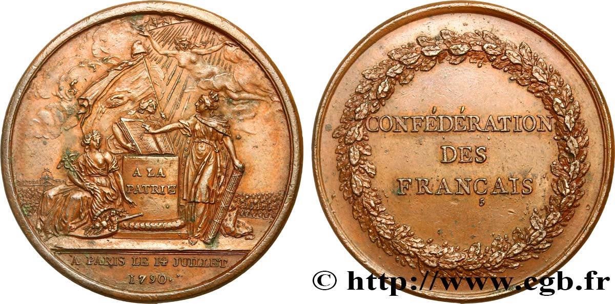 FRENCH CONSTITUTION Médaille de la Confédération des Français AU