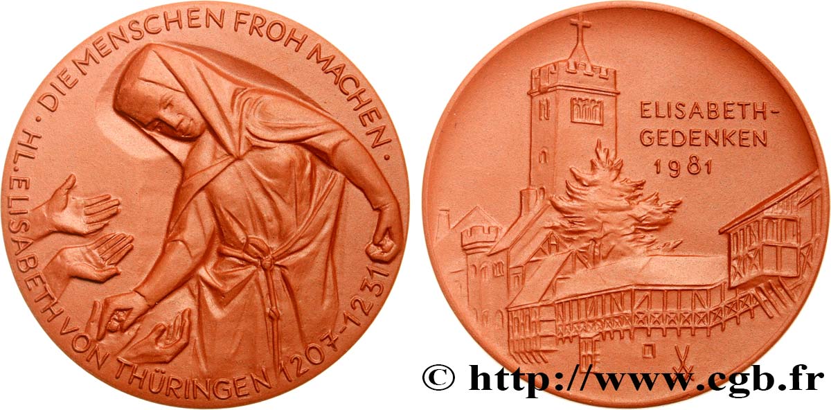 ALLEMAGNE Médaille commémorative d’Elisabeth de Hongrie TTB+