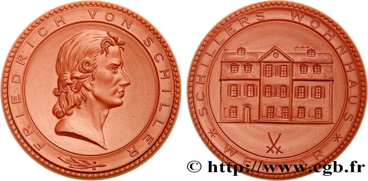 ALEMANIA Médaille pour Friedrich von Schiller EBC