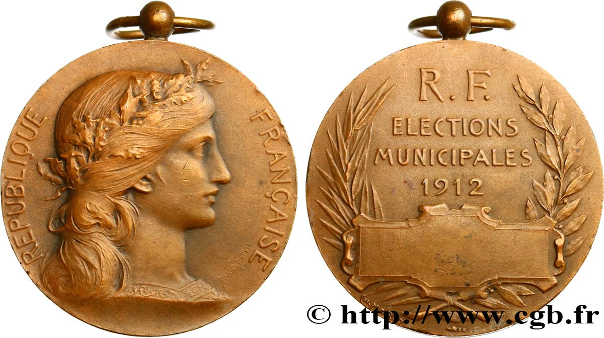 TROISIÈME RÉPUBLIQUE Médaille, élections municipales TTB+