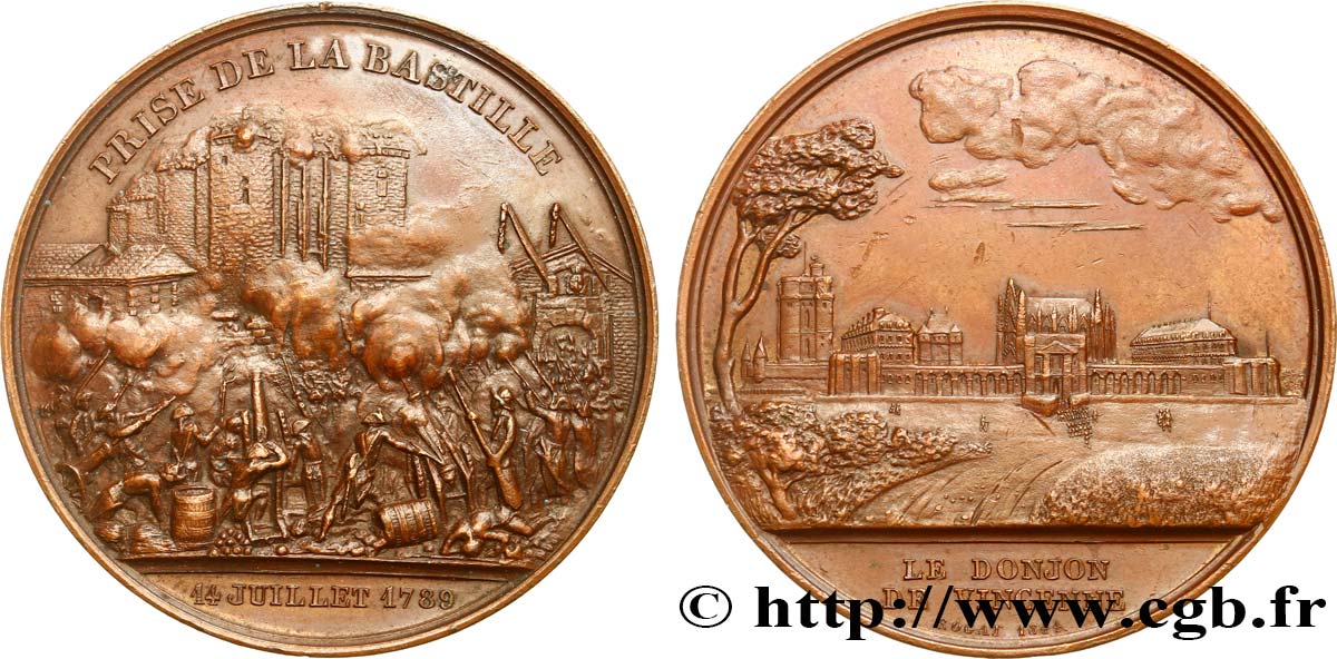 LOUIS-PHILIPPE Ier Médaille pour la prise de la Bastille et du château de Vincennes SUP