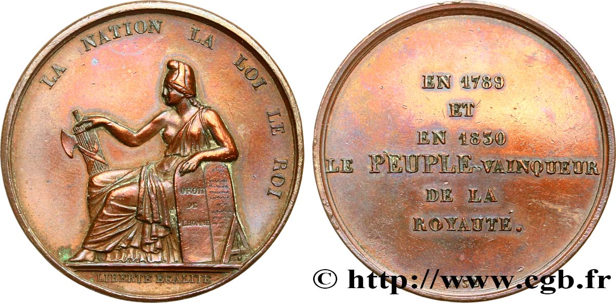 LUDWIG PHILIPP I Médaille, Le peuple vainqueur de la royauté SS