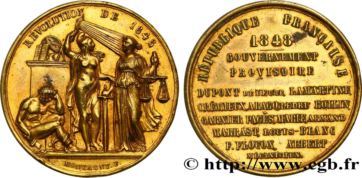 DEUXIÈME RÉPUBLIQUE Médaille, Formation du gouvernement provisoire SS