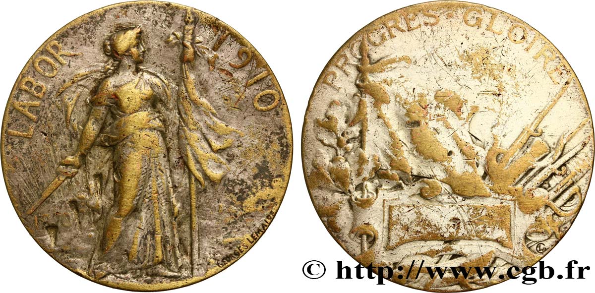 TERCERA REPUBLICA FRANCESA Médaille LABOR, récompense 1870-1871 RC+
