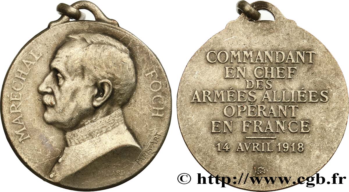 III REPUBLIC Médaillette du maréchal Foch XF