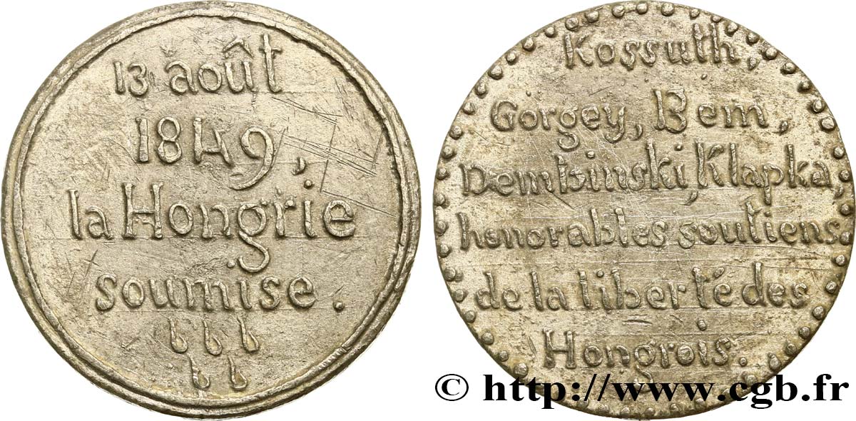DEUXIÈME RÉPUBLIQUE Médaille, Soumission de la Hongrie SS