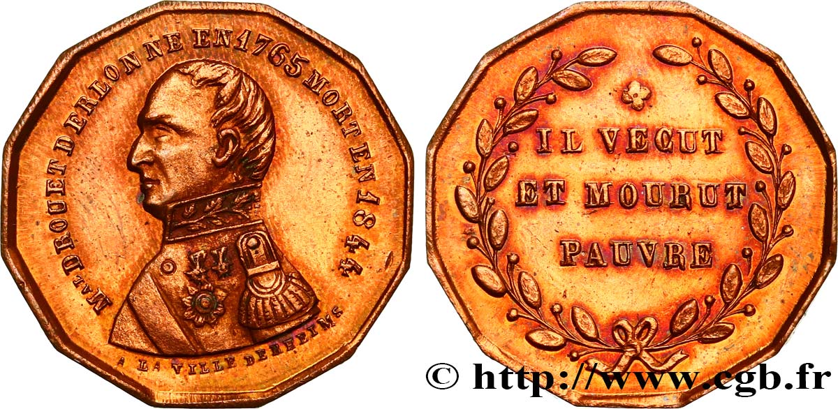 LUIGI FILIPPO I Médaille, Maréchal Drouet d’Erlon q.SPL