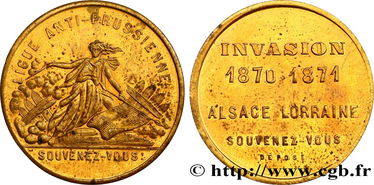 GUERRE DE 1870-1871 Médaille, Invasion prussienne MBC+