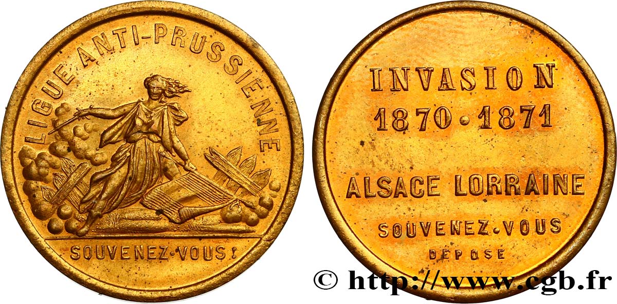 GUERRE DE 1870-1871 Médaille, Invasion prussienne TTB+