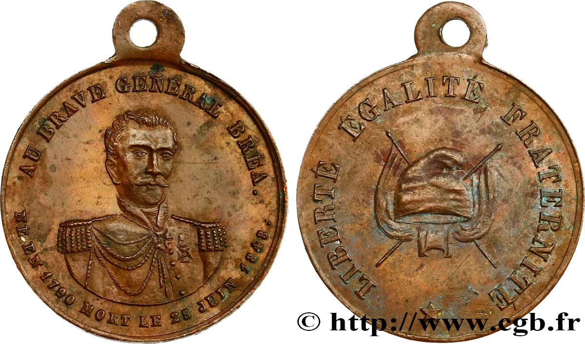 DEUXIÈME RÉPUBLIQUE Médaille, Au brave général Bréa AU