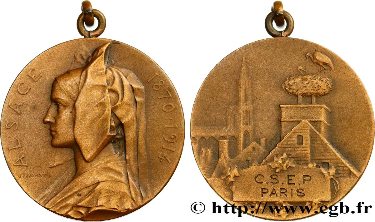 ALSACE - VILLES ET NOBLESSE Médaille Alsace, C.S.E.P. de Paris XF
