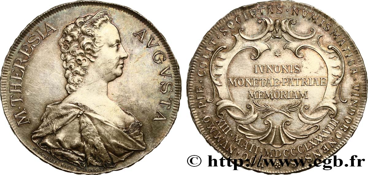 MARIE-THÉRÈSE D AUTRICHE Médaille Marie-Thérèse, Société Numismatique de Vienne VZ