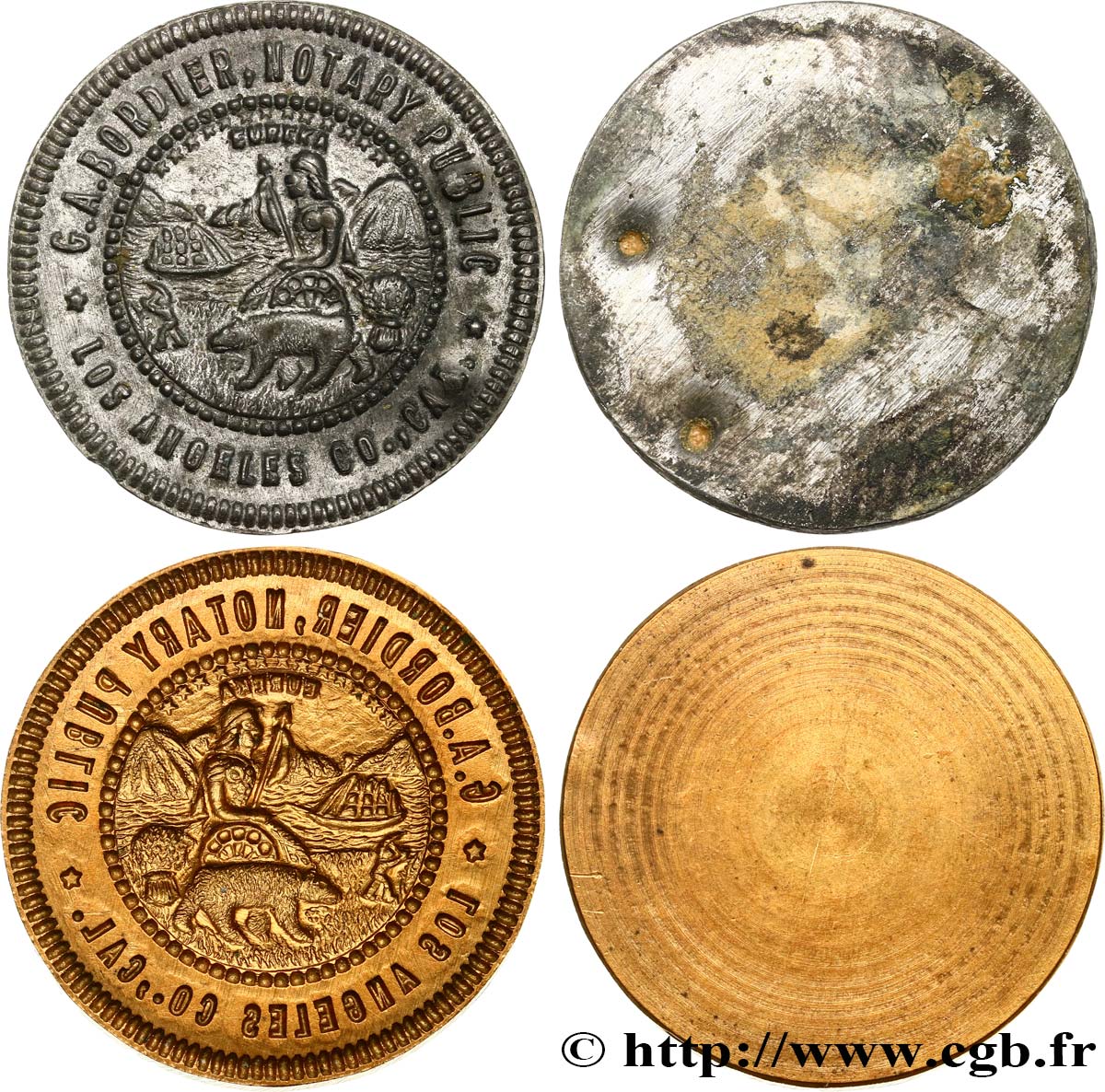 ÉTATS-UNIS D AMÉRIQUE Coin et empreinte d’un sceau de notaire américain TTB