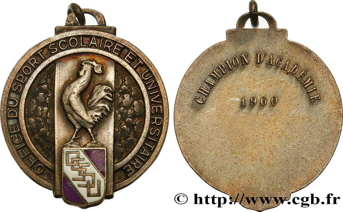 QUINTA REPUBBLICA FRANCESE Médaille, Champion d’académie q.SPL