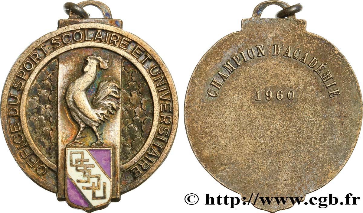 FUNFTE FRANZOSISCHE REPUBLIK Médaille, Champion d’académie SS