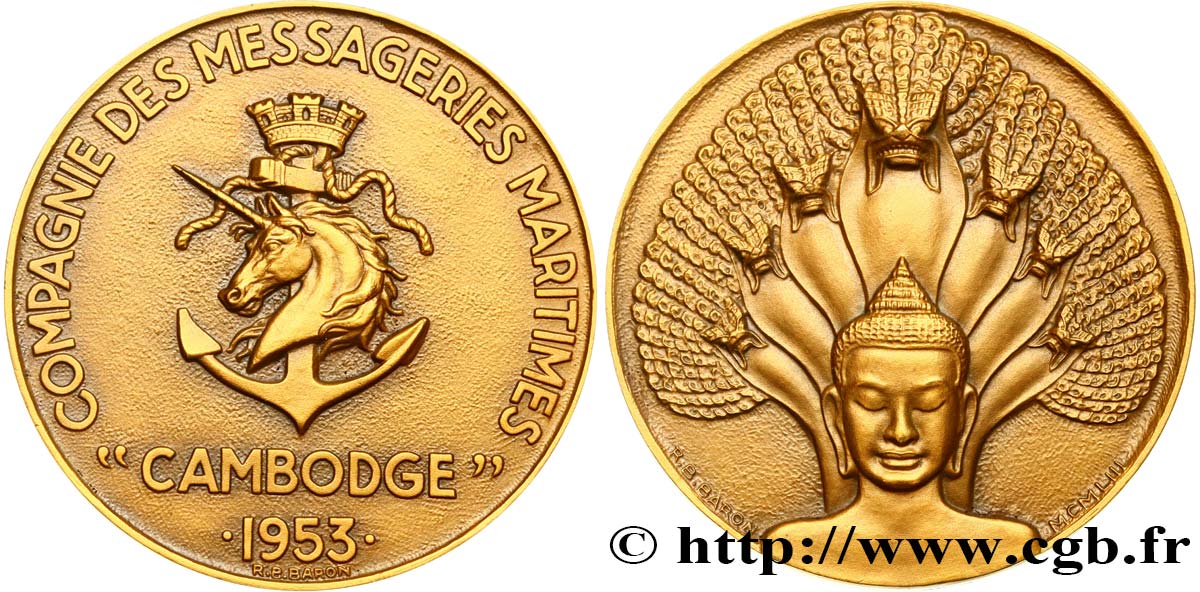 IV REPUBLIC Médaille de la Compagnie des messageries maritimes AU