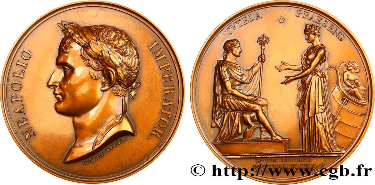 NAPOLEON S EMPIRE Médaille, fête pour le couronnement, refrappe moderne AU