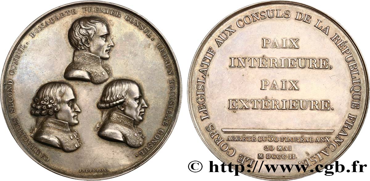 CONSULADO Médaille pour la paix d Amiens EBC