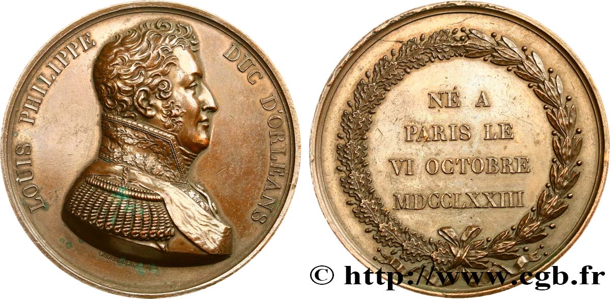 LUIGI FILIPPO I Médaille, Louis Philippe duc d’Orléans BB
