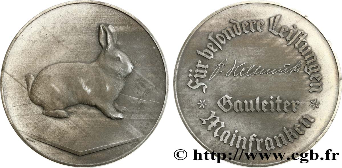 ANIMAUX Médaille animalière - Lapin TTB