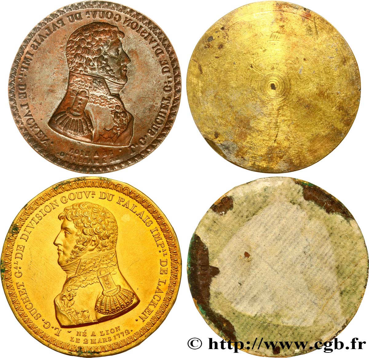 PREMIER EMPIRE / FIRST FRENCH EMPIRE Coin et empreinte, Général Suchet AU
