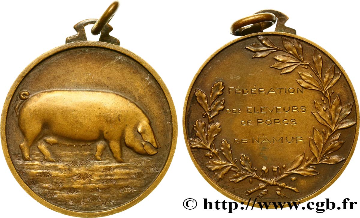 BELGIEN - NAMUR Médaille, fédération des éleveurs de porcs SS