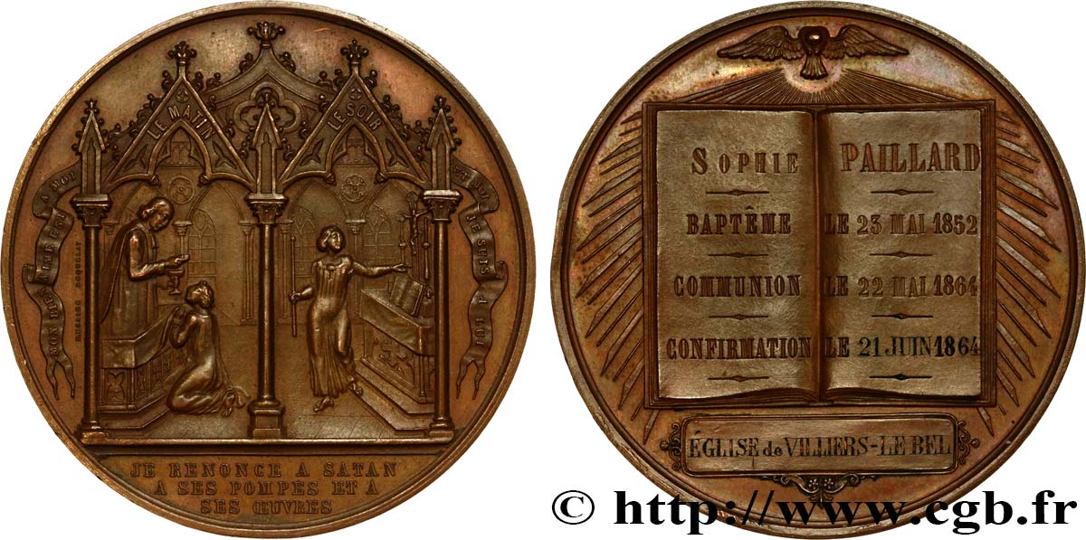 TERZA REPUBBLICA FRANCESE Médaille de Baptême, Communion et Confirmation SPL