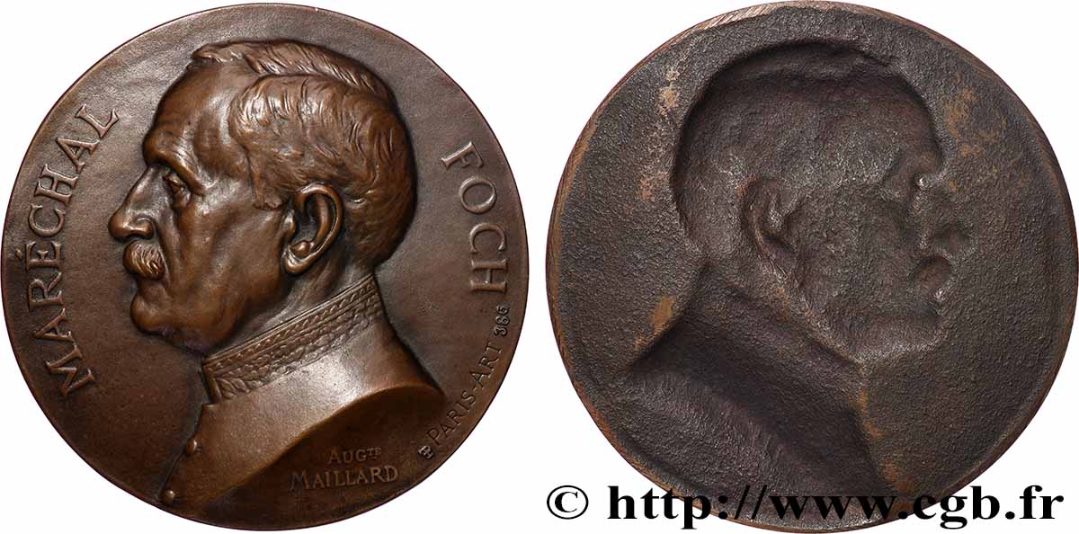 III REPUBLIC Fonte uniface, Maréchal Foch, n°386 AU
