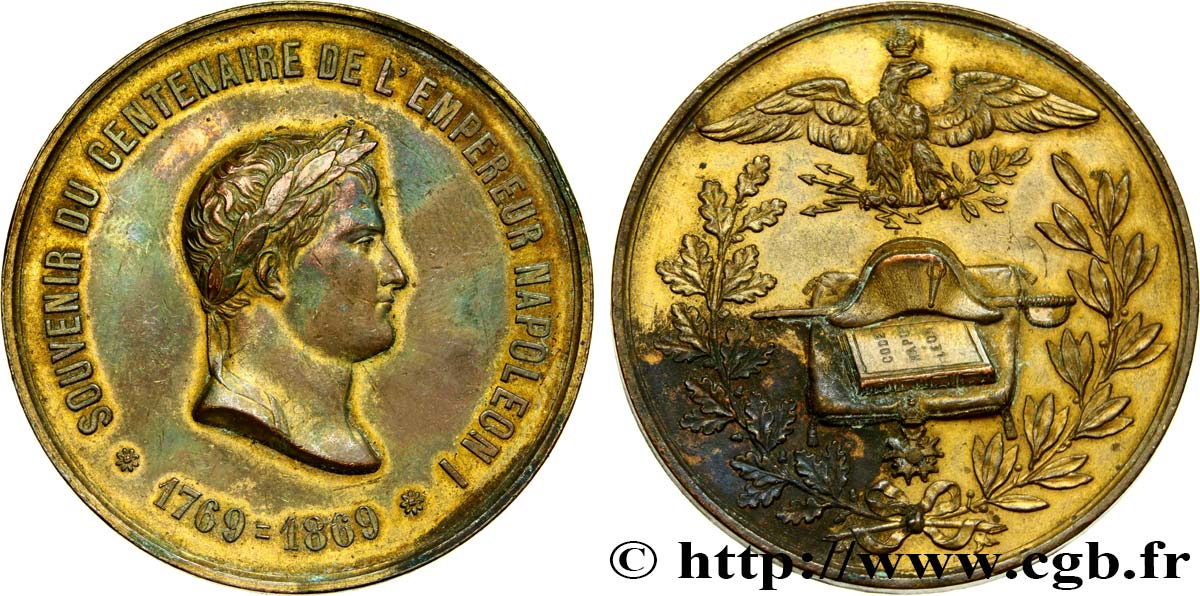 SECOND EMPIRE Médaille, Centenaire de l’empereur Napoléon Ier TTB