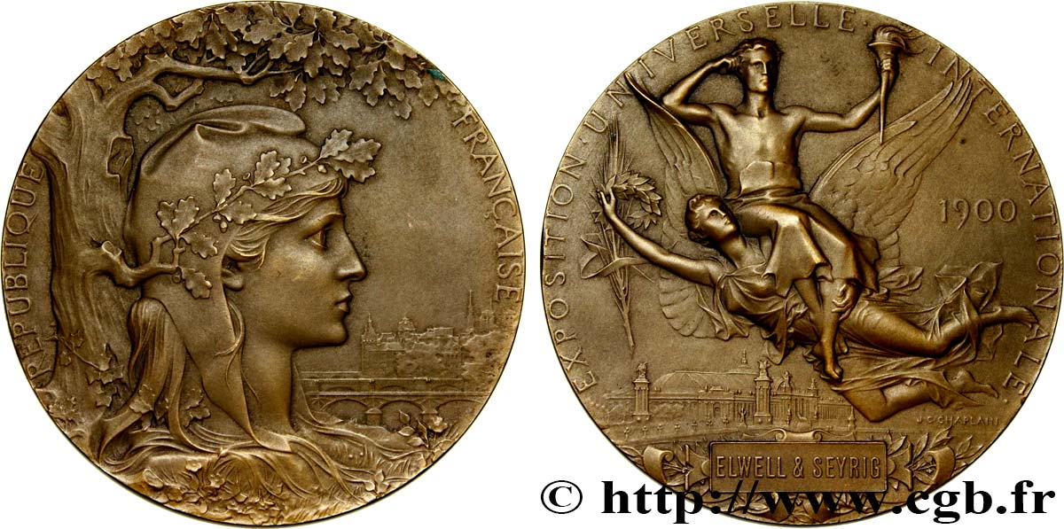 TERCERA REPUBLICA FRANCESA Médaille de récompense, Exposition universelle Internationale EBC