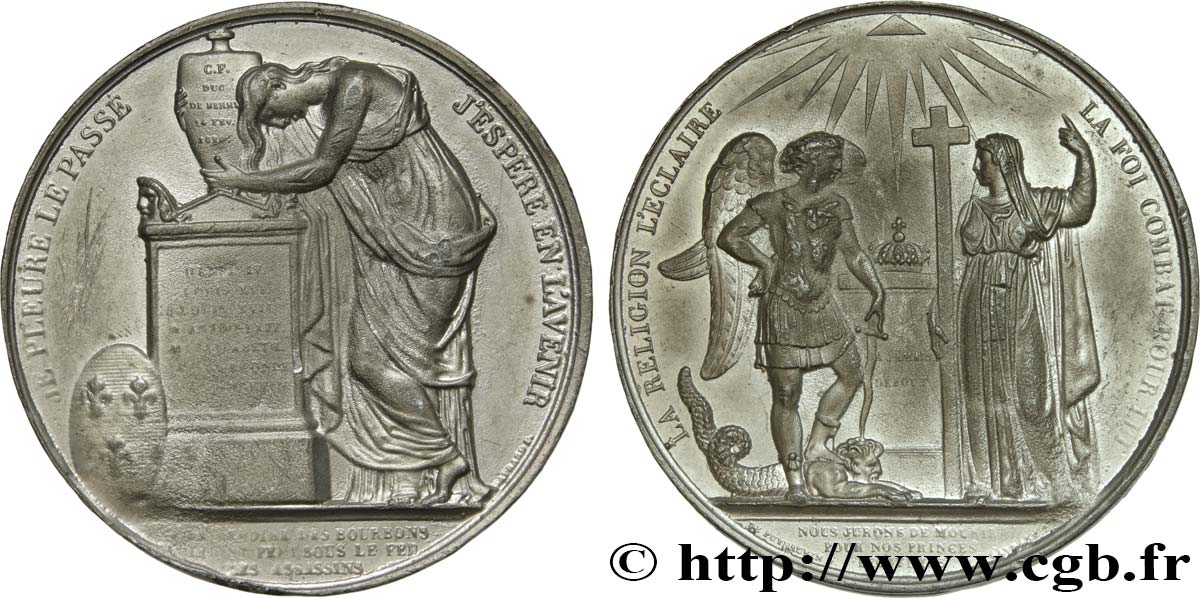 LOUIS XVIII Médaille, Hommage aux Bourbons TTB