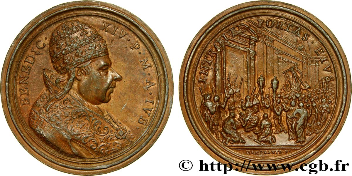 VATICAN ET ÉTATS PONTIFICAUX Médaille du pape Benoît XIV TTB+