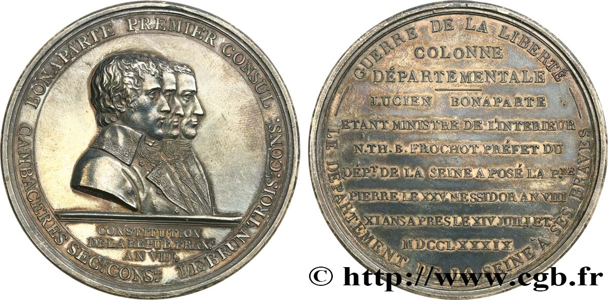 FRANZOSISCHES KONSULAT Médaille, Colonne Départementale fVZ
