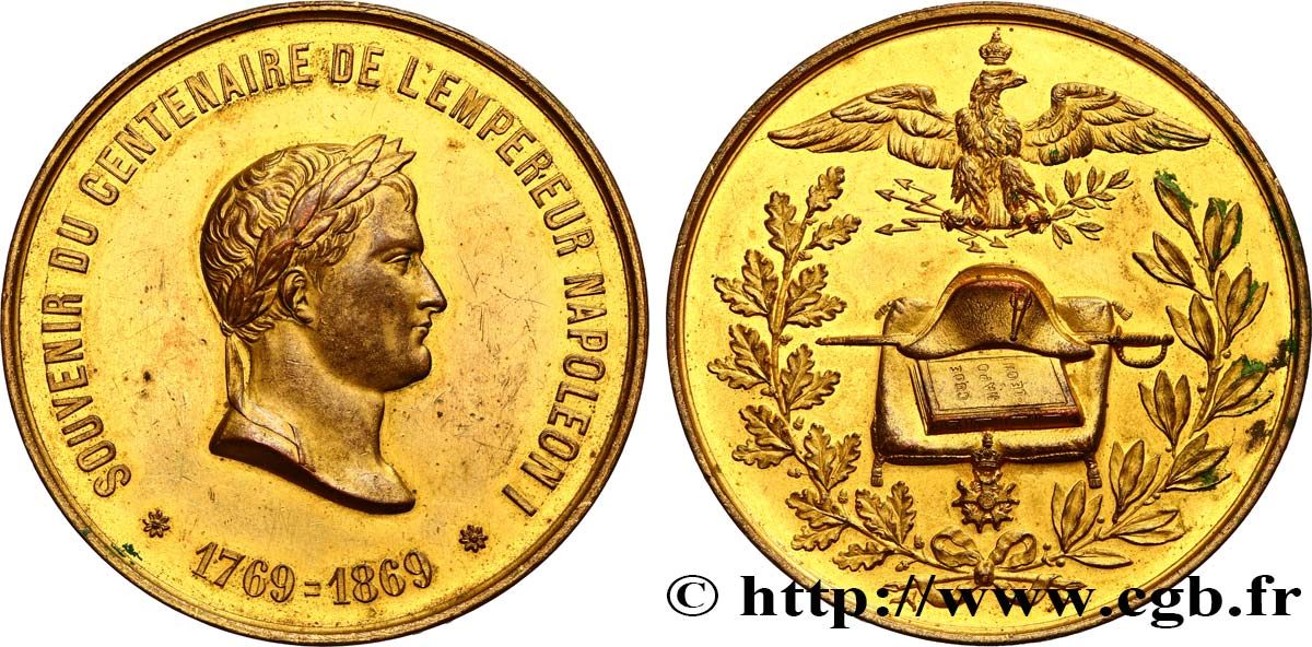 SECOND EMPIRE Médaille, Centenaire de l’empereur Napoléon Ier TTB+