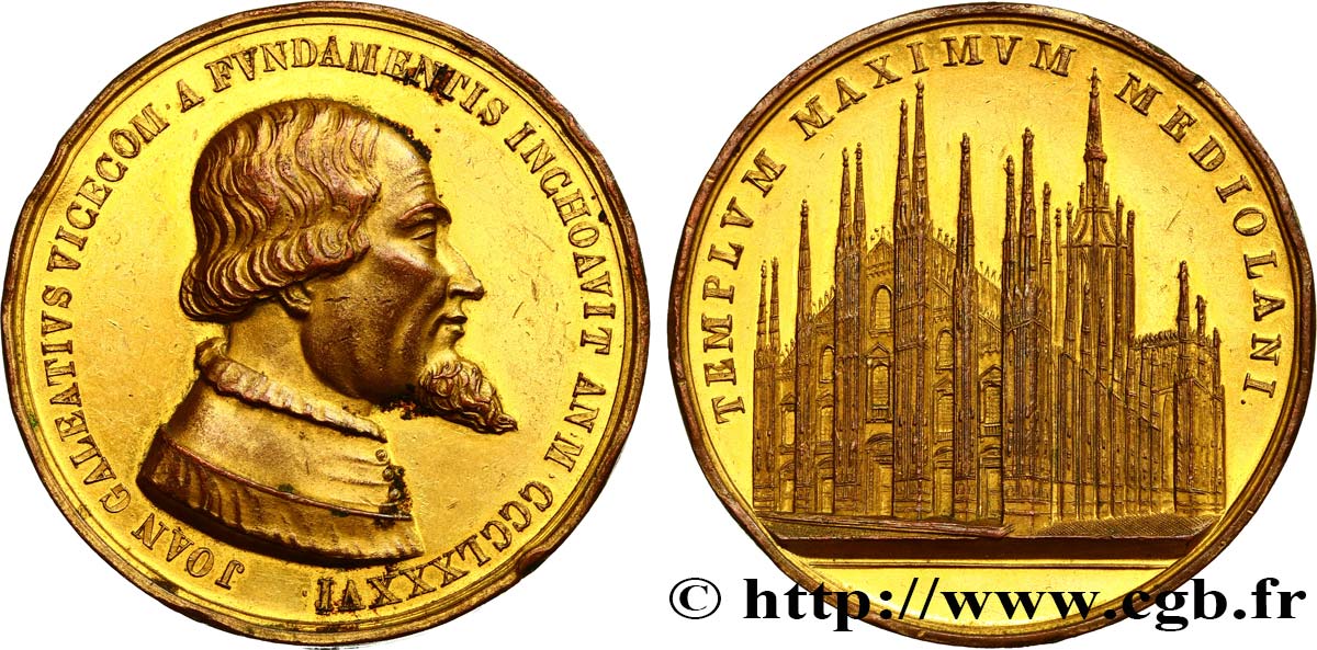 ITALIE Médaille des 500 ans du début de construction de la cathédrale de Milan TTB