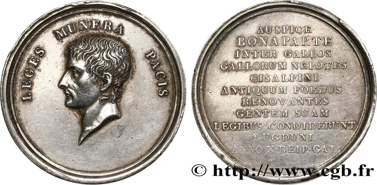 CONSULAT Médaille, constitution de la République italienne à Lyon TTB