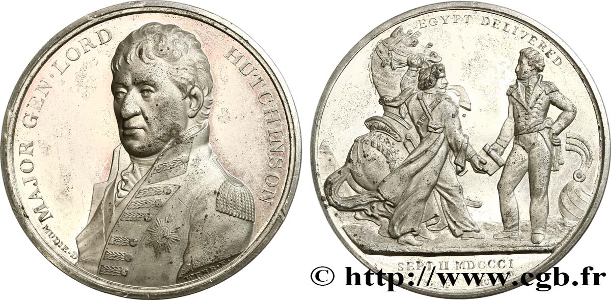 GRAN - BRETAÑA - JORGE III Médaille pour la libération égyptienne, Général John Hely-Hutchinson EBC