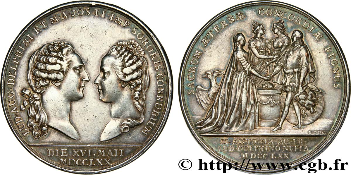 DAUPHINÉ - LOUIS X, DAUPHIN (futur LOUIS XVI) Médaille, Mariage du dauphin AU