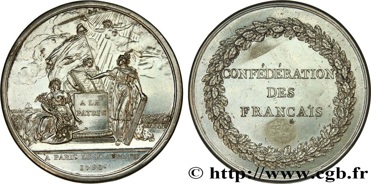 FRENCH CONSTITUTION Médaille de mariage et de la Confédération des Français q.SPL